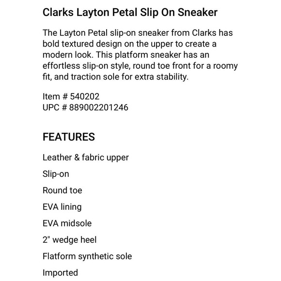 NIB Clarks Layton Petal 8.5W WIDE Slip On Comfort Sneakers Light Tan Combo - Picture 10 of 11